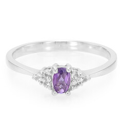 Anillo en plata con Amatista de Uruguay