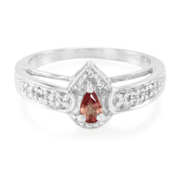 Anillo en plata con Zafiro naranja