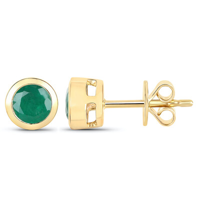 Pendientes en oro con Esmeralda de Zambia