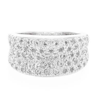 Anillo en plata con Topacio blanco