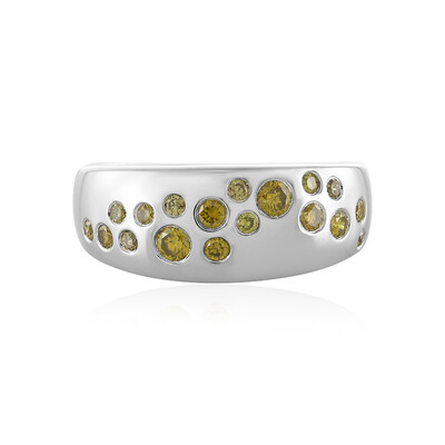 Anillo en plata con Diamante I3 amarillo