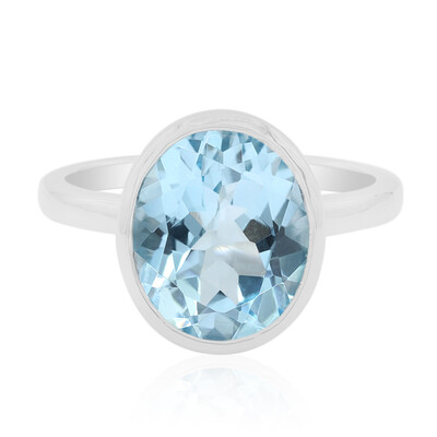 Anillo en plata con Topacio azul cielo (MONOSONO COLLECTION)