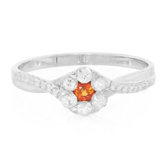 Anillo en plata con Rubí rojo atardecer