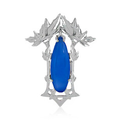 Colgante en plata con Calcedonia azul