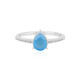 Anillo en plata con Calcedonia azul