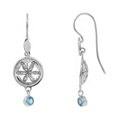 Pendientes en plata con Topacio azul