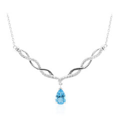 Collar en plata con Topacio azul suizo