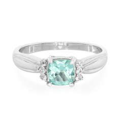 Anillo en plata con Fluorapatita verde