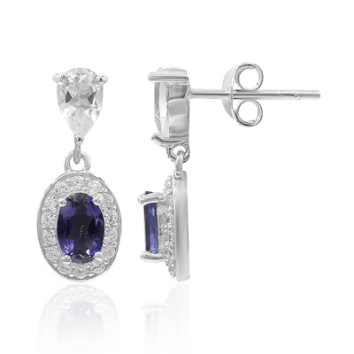 Pendientes en plata con Iolita
