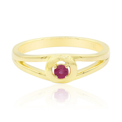 Anillo en oro con Berilo rojo
