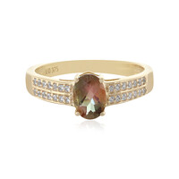 Anillo en oro con Piedra del sol de Oregón
