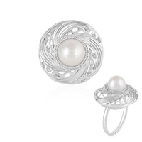 Anillo en oro con Perla blanca Freshwater (Ornaments by de Melo)