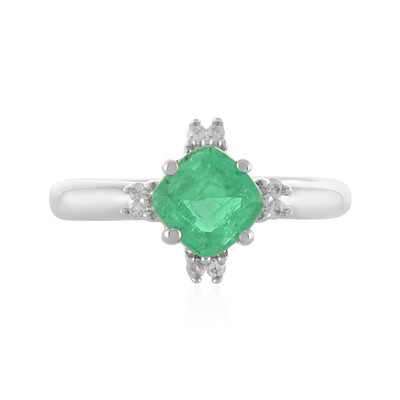 Anillo en plata con Esmeralda de Etiopía