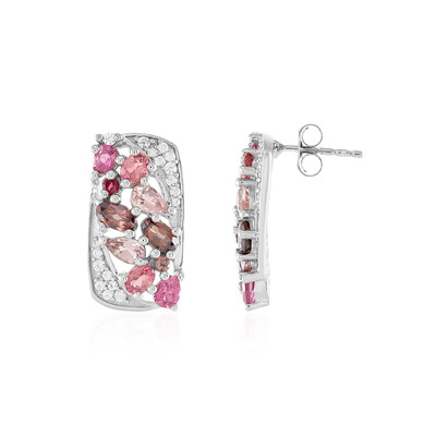 Pendientes en plata con Turmalina rosa