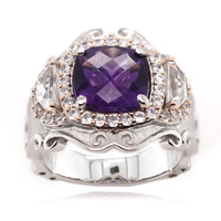 Anillo en plata con Amatista de Zambia (Dallas Prince Designs)