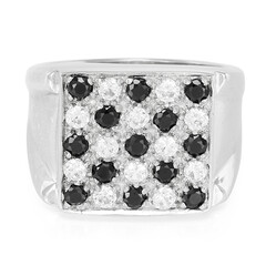 Anillo de hombre en plata con Espinela negra