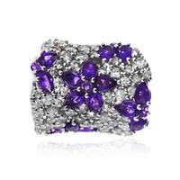 Anillo en plata con Amatista de Zambia (Dallas Prince Designs)
