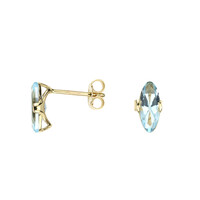 Pendientes en oro con Topacio azul cielo