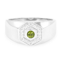 Anillo de hombre en plata con Turmalina cuprífera