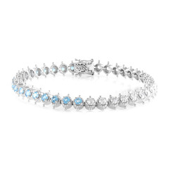 Brazalete en plata con Topacio azul suizo (Dallas Prince Designs)