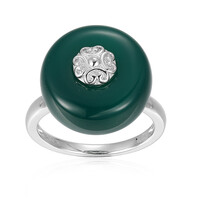 Anillo en plata con Ágata verde