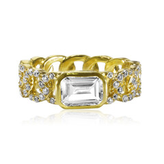 Anillo en plata con Topacio blanco