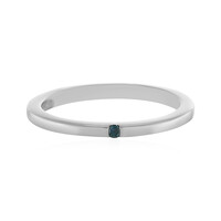 Anillo en plata con Diamante azul I2