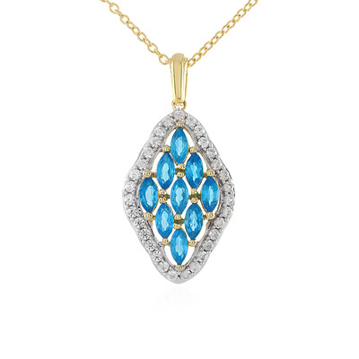 Collar en plata con Apatita azul neón