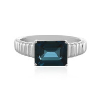 Anillo en plata con Topacio azul de Londres