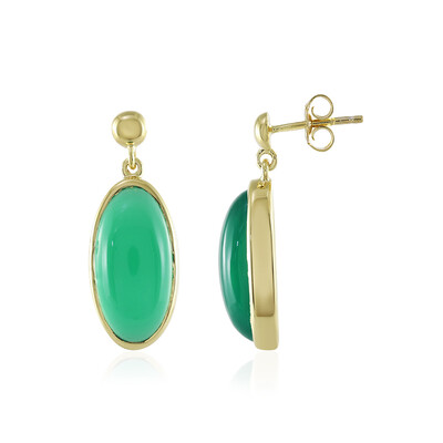 Pendientes en plata con Calcedonia verde