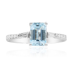 Anillo en oro con Aguamarina de Brasill AAA (CIRARI)