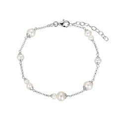 Brazalete en plata con Perla Freshwater