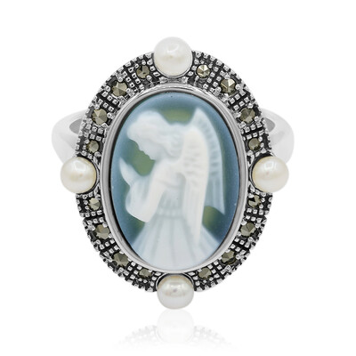 Anillo en plata con Ágata verde