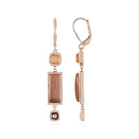 Pendientes en plata con Piedra de luna chocolate (KM by Juwelo)