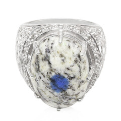 Anillo de hombre en plata con Azurita de K2