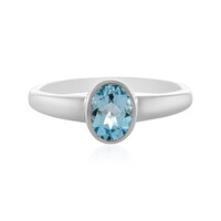 Anillo en plata con Topacio azul cielo