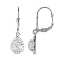 Pendientes en plata con Topacio blanco