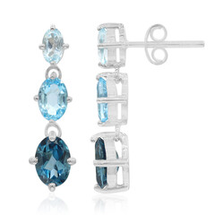 Pendientes en plata con Topacio azul de Londres