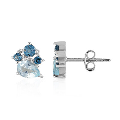 Pendientes en plata con Topacio azul cielo