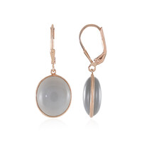 Pendientes en plata con Piedra de luna plateada (KM by Juwelo)