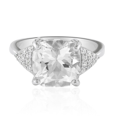 Anillo en plata con Topacio blanco