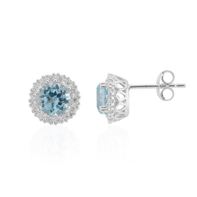 Pendientes en plata con Topacio azul cielo