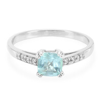 Anillo en plata con Fluorapatita verde