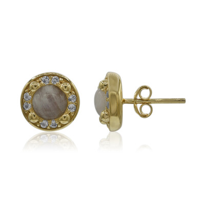 Pendientes en plata con Piedra de Luna arcoíris