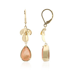 Pendientes en plata con Cuarzo durazno pastel