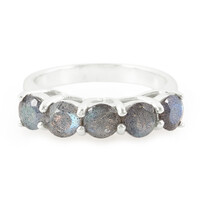 Anillo en plata con Espectrolita