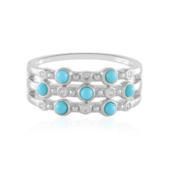 Anillo en plata con Turquesa bella durmiente