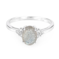 Anillo en plata con Labradorita
