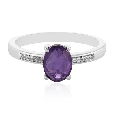 Anillo en plata con Amatista de Zambia