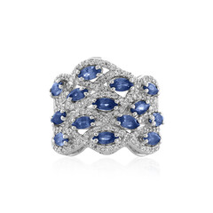 Anillo en plata con Zafiro azul